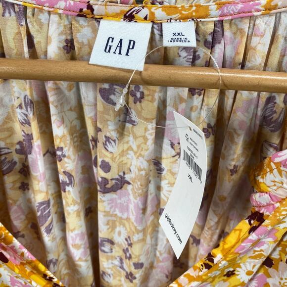 GAP Top Womens XXL Floral Long Sleeve Puff Sleeve Peasant Cottage Boho‎ - Picture 12 of 15